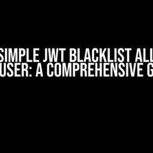 Django Simple JWT Blacklist All Tokens for User: A Comprehensive Guide